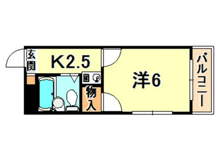 プチハウス天神町(1K/2階)の間取り写真