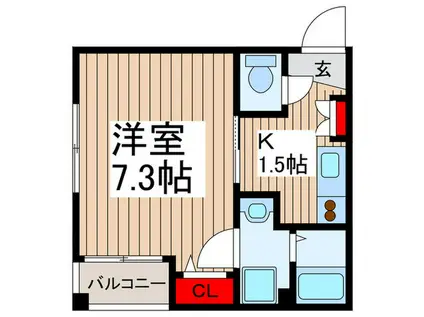 パストラーレ(1K/3階)の間取り写真