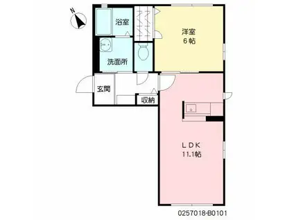 VILLA OKUBO B(1LDK/1階)の間取り写真