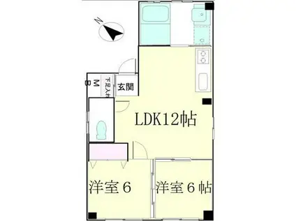 新ビル(2LDK/3階)の間取り写真