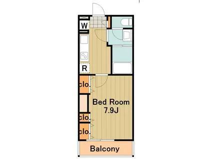 リブリジョワ(1K/2階)の間取り写真