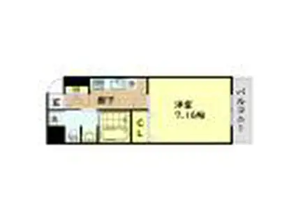 ロイヤルコート立売堀(1K/5階)の間取り写真