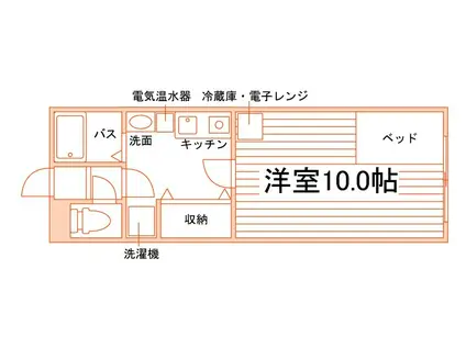 トクトラストⅡ(1K/4階)の間取り写真