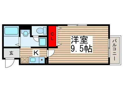 ドエル壱番館(1K/1階)の間取り写真