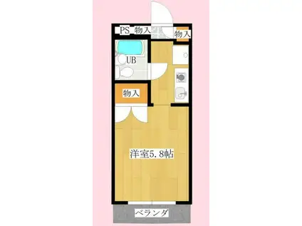 ソワレ東大宮II(1K/3階)の間取り写真