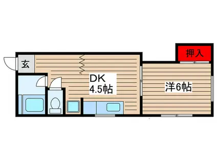 三宝ビル(1DK/4階)の間取り写真