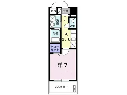 ヴィラ・サンリット V(1K/4階)の間取り写真