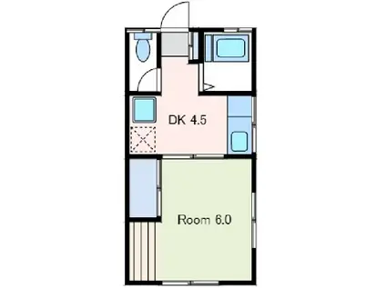 中和泉ハイツ(1DK/1階)の間取り写真