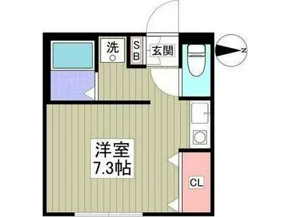 ビシーナコートGOKO(ワンルーム/1階)の間取り写真