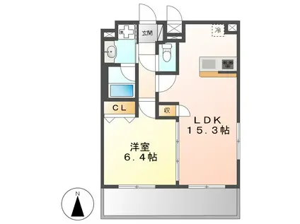 プレサンス名古屋STATIONアブソリュート(1LDK/13階)の間取り写真