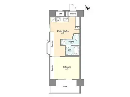 PATH仲六郷(1DK/2階)の間取り写真