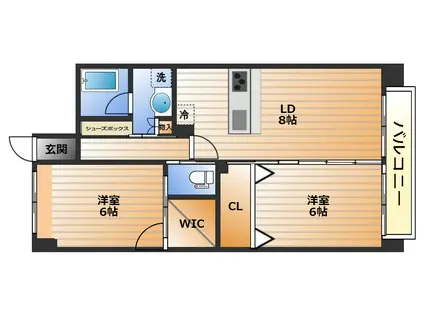 シエナ仙台II(2LDK/2階)の間取り写真