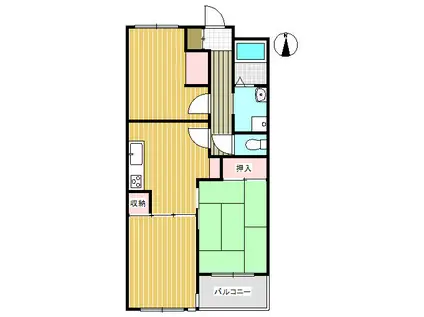 メゾンアン・トゥール(3DK/4階)の間取り写真