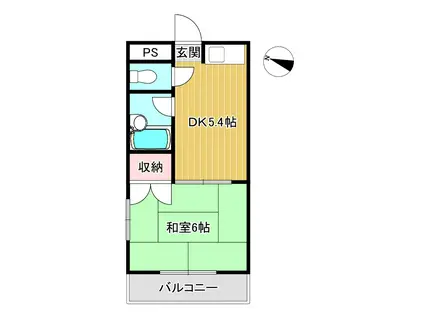 パーソナルマンション(1DK/3階)の間取り写真