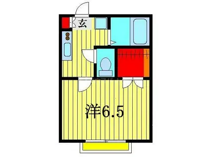 サントリーニII(1K/2階)の間取り写真