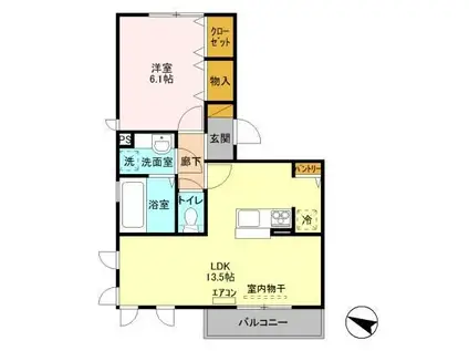 翡翠館 I(1LDK/3階)の間取り写真