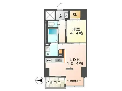 CONFORTO紺屋町(1LDK/2階)の間取り写真