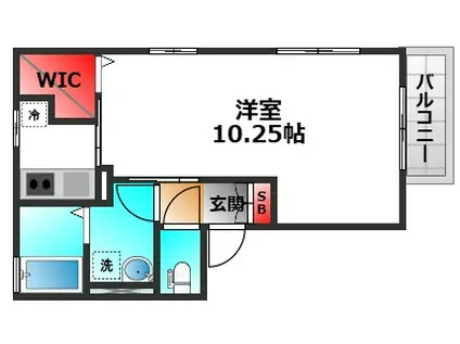 アペルトコートA(1K/1階)の間取り写真