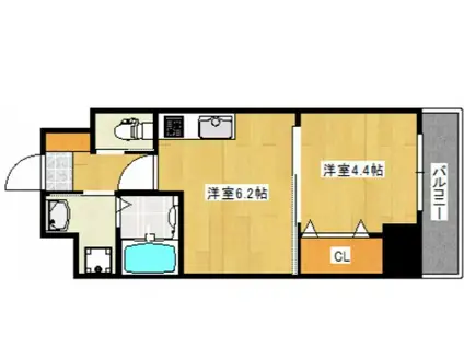 WELSH.SビルⅤ(1DK/7階)の間取り写真