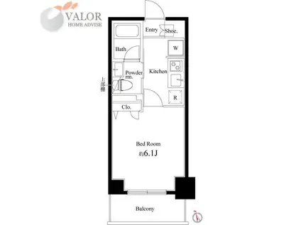 COURT BLANCHE(1K/3階)の間取り写真