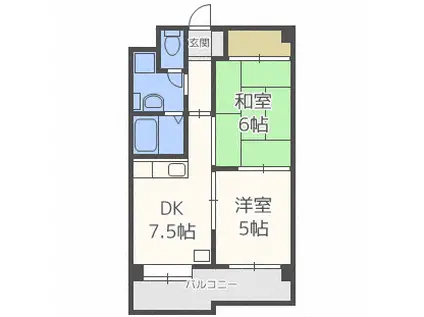 サニーヒルズ3番館(2DK/2階)の間取り写真