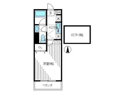 三和北新宿マンション(1K/9階)の間取り写真