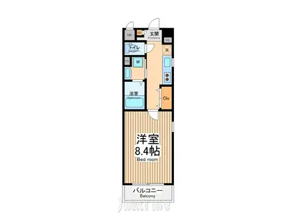 クレストⅠ(1K/4階)の間取り写真