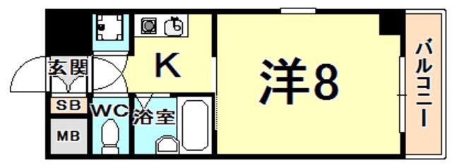 サンクレスト西宮(1K/3階)の間取り写真