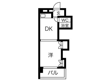 ノースタウンハウス(1DK/7階)の間取り写真