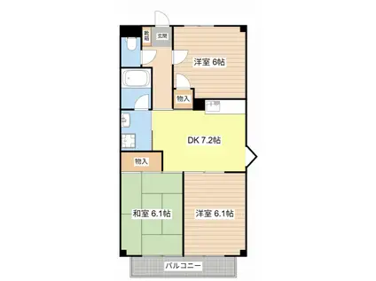 セリハウス(3DK/1階)の間取り写真