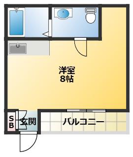 サンダーソンレジデンス(ワンルーム/4階)の間取り写真