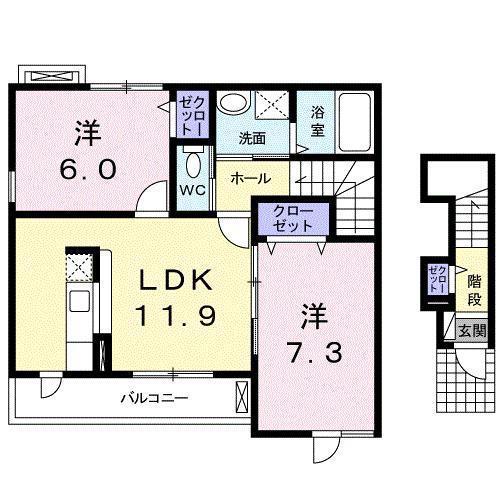 EVA-01(2LDK/2階)の間取り写真