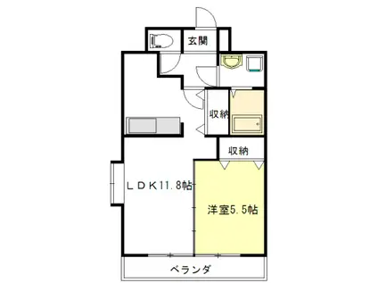 メゾンド・ルミエール(1LDK/2階)の間取り写真