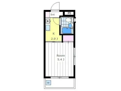 ハイタウン鵜の木(1K/2階)の間取り写真