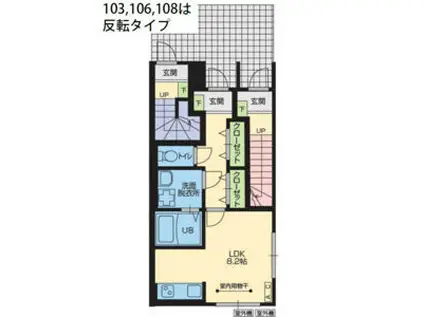 VIVIANA TOP(1K/1階)の間取り写真