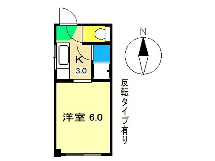 バレーベア若草(1K/4階)の間取り写真