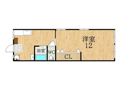 松葉マンション(1DK/3階)の間取り写真