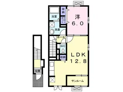 グランコートIII(1LDK/2階)の間取り写真