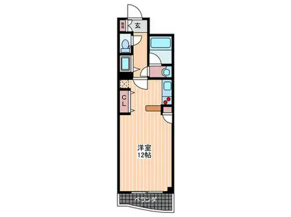 ジャルダン並木(ワンルーム/6階)の間取り写真