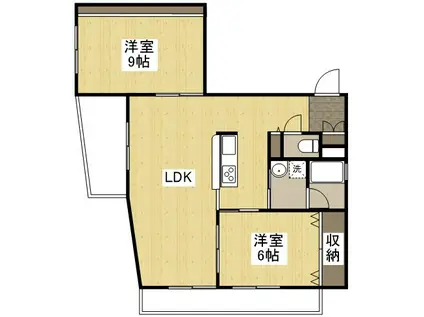 P&I伊島西ハイツ(2LDK/4階)の間取り写真