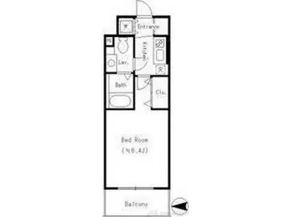 ファミーユ千里山西(1K/5階)の間取り写真