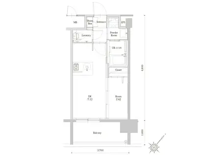 エンクレスト天神LINK(1DK/5階)の間取り写真