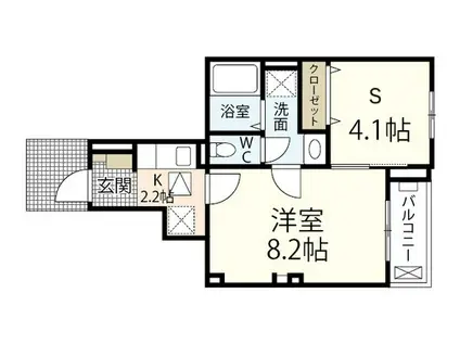 アメニティ イースト(1SK/1階)の間取り写真