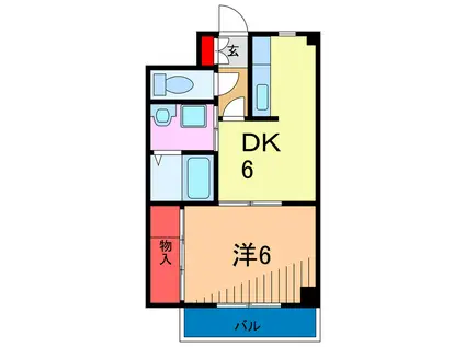 ムーンハイツマリコ6(1DK/4階)の間取り写真