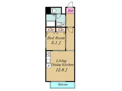 グレースハイツ ヤヨイチョウ(1LDK/3階)の間取り写真