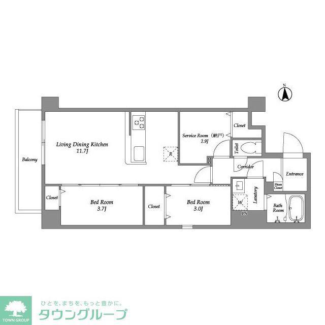 アルファコート葛西(2SLDK/3階)の間取り写真
