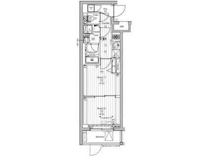 PREMIUM CUBE 世田谷(2K/1階)の間取り写真