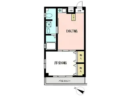 グループリビング大和(1DK/3階)の間取り写真