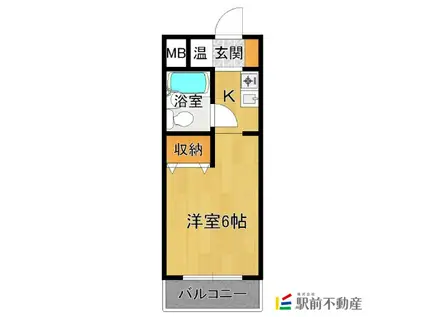 メゾン・ド・エソール(ワンルーム/6階)の間取り写真