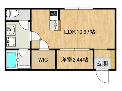 KALOT LEAF(1LDK/1階)の間取り写真